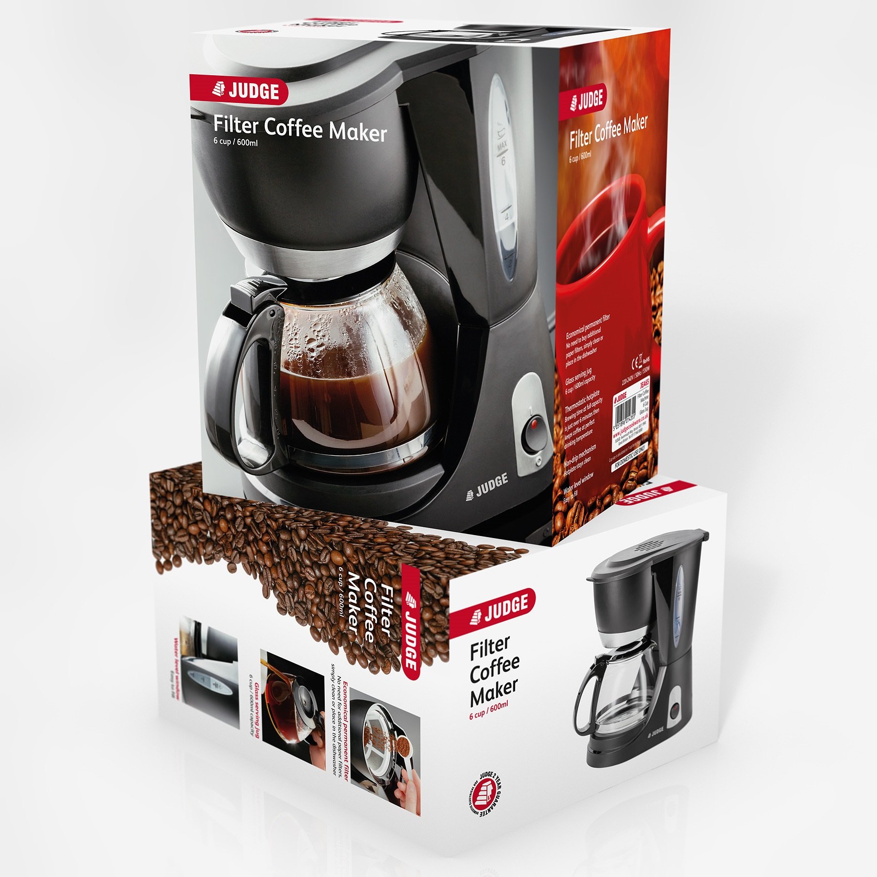 Judge Electricals Filter Coffee Maker 6 Cup/600ml.