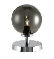Esben Touch Table Lamp Polished Chrome With Smoked Glass