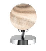 Dar Esben Touch Table Lamp Polished Chrome with Planet Glass