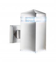 Searchlight India Led Outdoor Wall Light - Satin Silver  Square 32 Leds