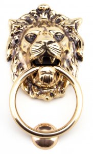 Polished Bronze Lion Head Knocker