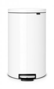 Brabantia Flatback+ 30 Litre Space Saving Pedal Bin in White