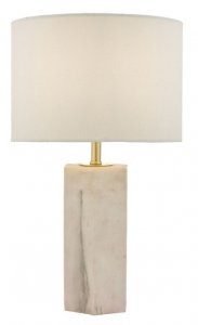 Dar Nalani Table Lamp Pink & Marble Effect with Shade