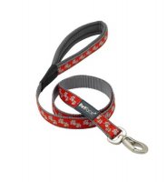 Petface Signature Padded Red Paws Lead - Medium