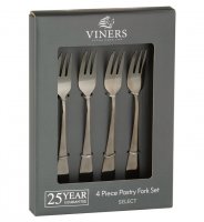 Viners Select Grey Pastry Fork Set - 4 Piece Giftbox