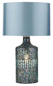 Dar Guru Table Lamp Blue Mosaic Dual Source with Shade