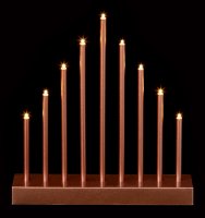 Premier Decorations Battery Operated Candle Bridge 25cm 9 Light - Rose Gold