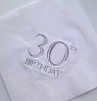 NJ Products Birthday Napkins 33cm (Pack of 15) - 30th