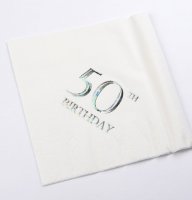 NJ Products Birthday Napkins 33cm (Pack of 15) - 50th