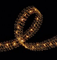 Premier Decorations Wire Ribbon with 120 Warm White LED 5M - Gold