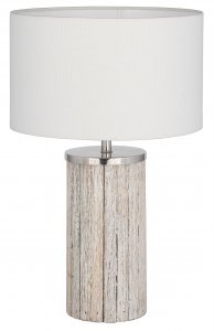 Pacific Lifestyle Haley White Wash Wood Column Table Lamp