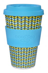 Ecoffee Cup 14oz Norweaven with Aqua Silicone