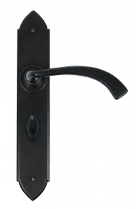 Black Gothic Curved Sprung Lever Bathroom Set