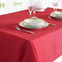 Country Club Linen Look Tablecloth 130cm x 180cm - Red