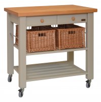 Hungerford Trolleys TheLambourn 2Drawer FrenchGry KitchenTrolley