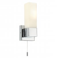 Endon Square 1 Light Wall IP44 40W SW Chrome Plate