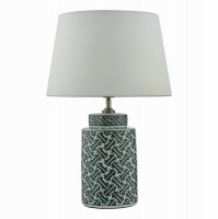 Reese 1 Light Ceramic Table Lamp Green & Blue Print Base Only