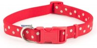 Ancol Nylon Adjustable Polka Dot Collar - Red 20-30cm