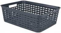 Urban Living Tony Plastic Storage Basket Midnight Blue- 39cm x 29cm x 13cm