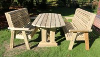 Churnet Valley Ergo 6 Seater Table Set with 2 Benches