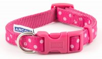 Ancol Vintage Pink Polka Dog Collar - Size 1-2