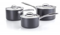 Stellar Hard Anodised Non-Stick 3 Piece Saucepan Set