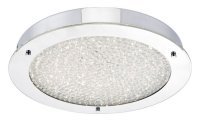 Dar Peta Large LED Flush Polished Chrome & Crystal Beads IP44