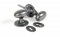 Pewter Oval Mortice/Rim Knob Set