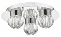 Dar Zondra 3lt Flush Polished Chrome & Glass LED Bathroom IP44