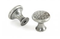 Pewter Hammered Cabinet Knob - Small