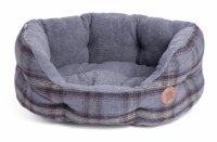 Petface Grey Tweed Oval Bed - Medium