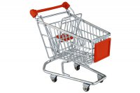apollo housewares chrome mini shopping trolley