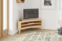 Jual San Francisco Curved TV Stand - Oak