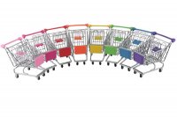 Apollo Housewares Chrome Mini Shopping Trolley - Assorted