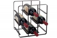 Apollo Black Flat Iron Metal 9 Wine Bottle Rack Storage Free Sta