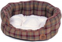 Petface Country Check Oval Bed - Medium
