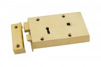 Polished Brass Right Hand Rim Lock - Small