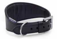 Ancol Padded Black Whippet Dog Collar - 30-34cm