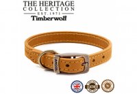 Ancol Timberwolf Leather Collar Mustard - 28-36cm Size 3