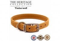 Ancol Timberwolf Leather Collar - Mustard 53-63