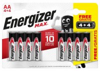 Energizer Max & Power Seal AA 4+4 Pack