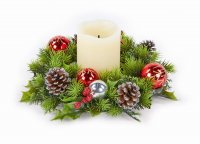 Premier Decorations Bauble & Cone Wreath 30cm