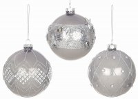 Premier Decorations Pearl Grey Deco Ball 80mm - Assorted