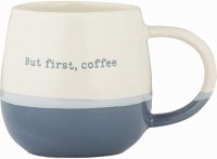 Price & Kensington But First Coffee Mug 340ml Blue/Cream
