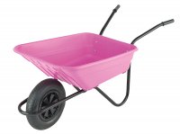 Walsall Boxed 90L Pink Polypropylene Wheelbarrow