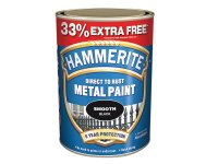 Hammerite Direct to Rust Metal Paint 750ml +33%  Smooth Black
