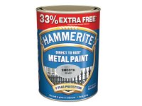 Hammerite Direct to Rust Metal Paint 750ml +33% - Smooth Silver