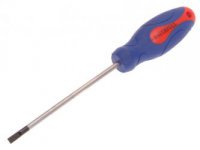 Faithfull Slotted Parallel Soft Grip Screwdriver 100mm x 4mm