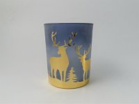 Giftware Trading Midnight & Gold Reindeer Votive 10 x 12.5cm