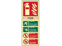 Scan Photoluminescent Sign 75 x 200mm - Fire Extinguisher Composite Foam